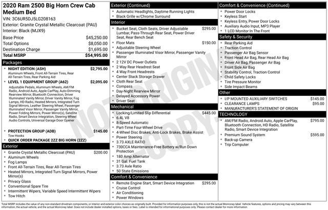 2020 RAM 2500 Big Horn