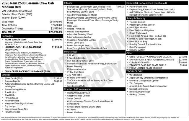 2026 RAM 2500 Laramie