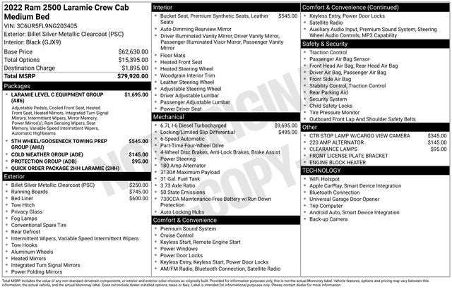 2022 RAM 2500 Laramie
