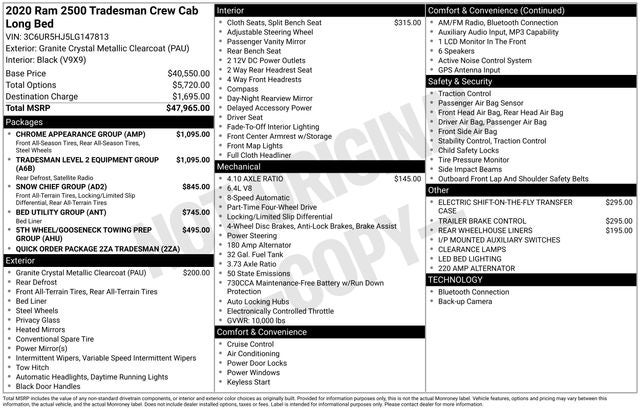 2020 RAM 2500 Tradesman