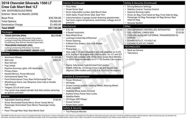 2018 Chevrolet Silverado 1500 LT LT1