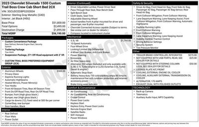 2023 Chevrolet Silverado 1500 Custom Trail Boss