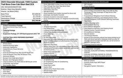 2025 Chevrolet Silverado 1500 Custom Trail Boss