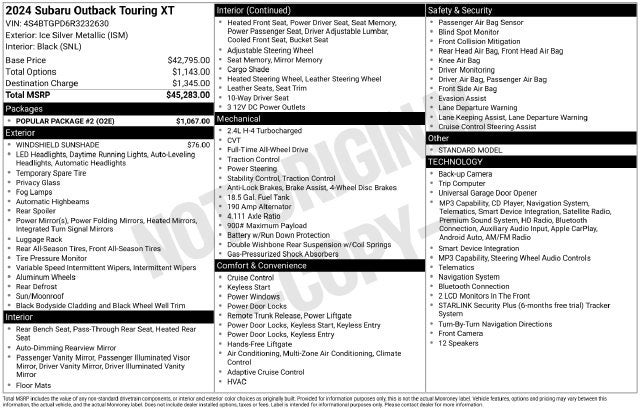 2024 Subaru Outback Touring XT