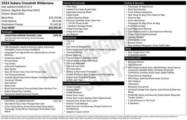 2024 Subaru Crosstrek Wilderness
