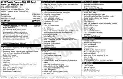 2016 Toyota Tacoma TRD Sport