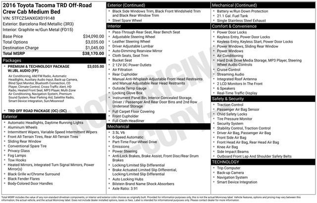 2016 Toyota Tacoma TRD Sport