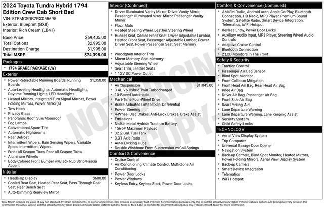 2024 Toyota Tundra Hybrid 1794 Edition Hybrid