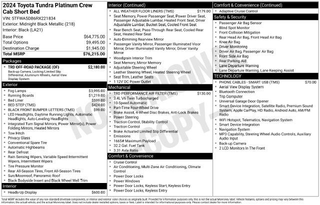 2024 Toyota Tundra Platinum