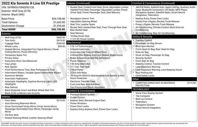 2022 Kia Sorento X-Line SX Prestige