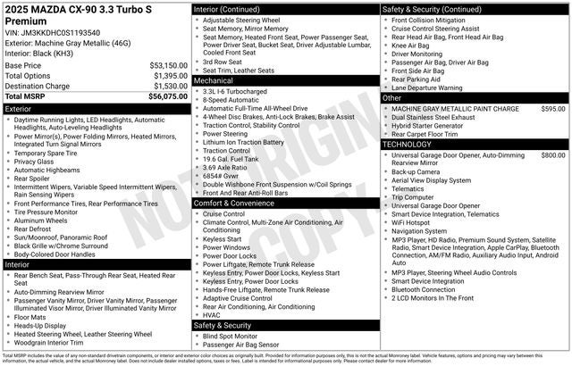 2025 Mazda Mazda CX-90 3.3 Turbo S Premium