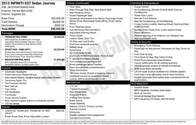 2013 INFINITI G37 Journey