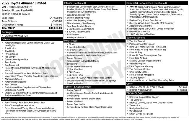 2022 Toyota 4Runner Limited