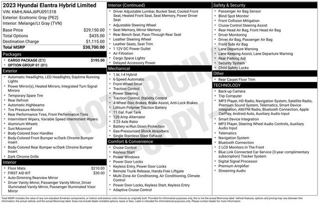 2023 Hyundai Elantra Hybrid Limited