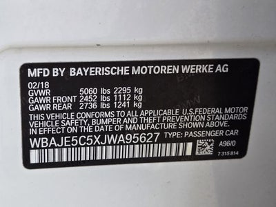 2018 BMW 5 Series 540i